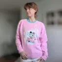 Pink Mouse Upcycled Crewneck