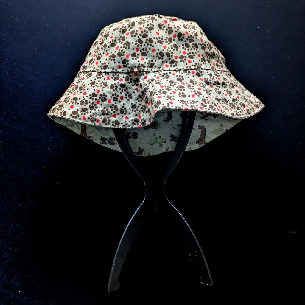 Reversible Paw Print Weiner Dog Western Dachshund Bucket hat