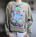 Baby Green Alien Soft Crewneck Sweater Shirt