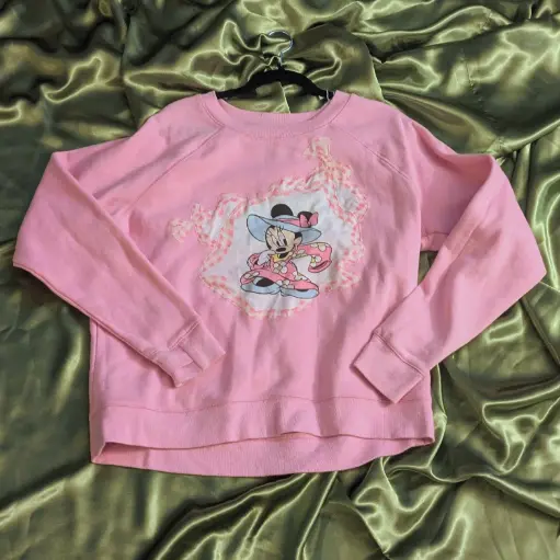 Pink Mouse Upcycled Crewneck