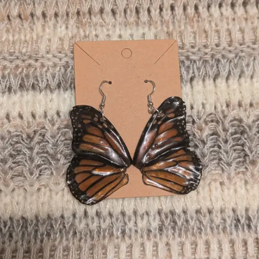 Monarch Butterfly Wing Earrings
