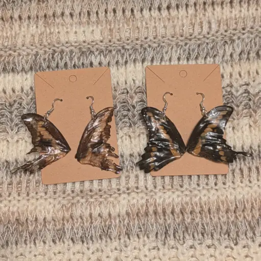 Giant Swallowtail Butterfly Wing Earrings